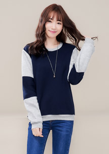 【限時$219】舒適配色厚刷毛上衣