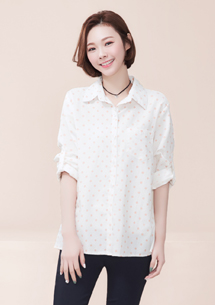 清新女孩點點襯衫