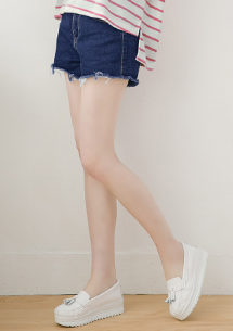 玩酷美型抽鬚牛仔短褲