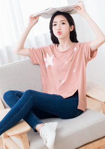 星彩熠熠圓擺開衩上衣