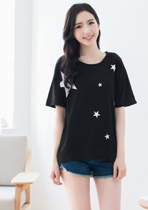 星彩熠熠圓擺開衩上衣