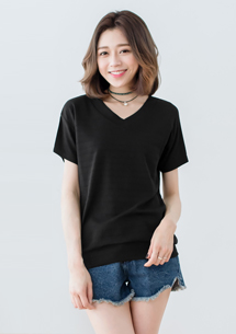 【限時$99】極簡舒適立體條V領上衣