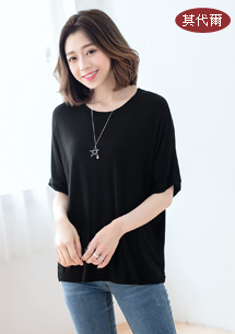 涼夏百搭莫代爾圓領上衣