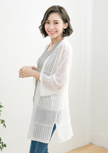 好感寬袖針織開襟外套