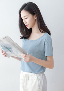 夏日玩色單口袋棉質上衣