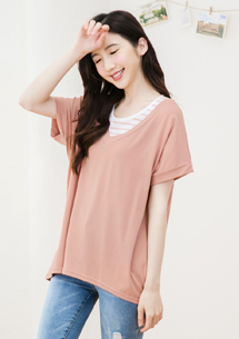 【限時$199】恬夏配條紋四面彈上衣