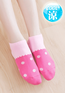 涼感點點短襪