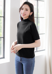 時尚品味小高領針織上衣