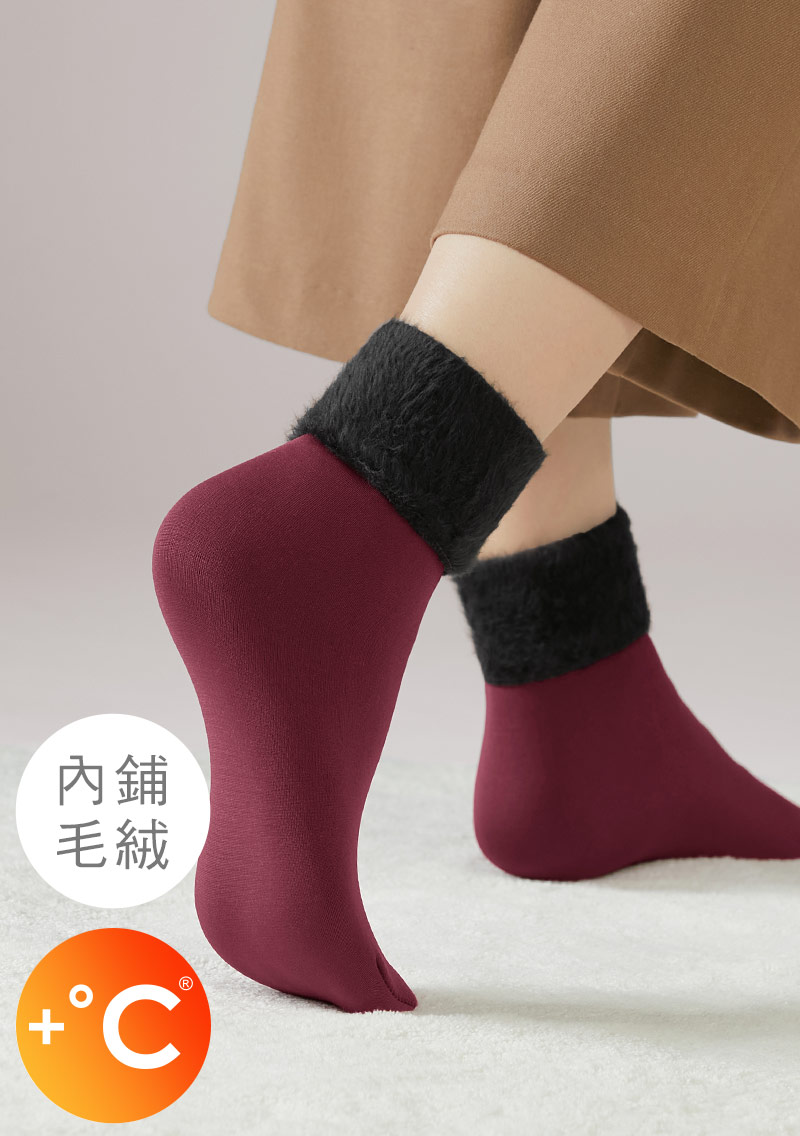 +℃ 抗寒保暖厚絨雪地襪