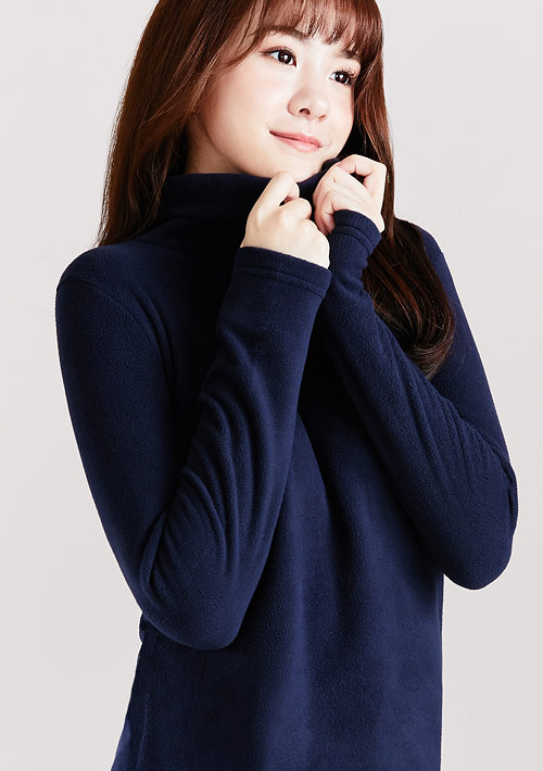 保暖.MIT永續環保材質-Fleece輕量保暖高領上衣