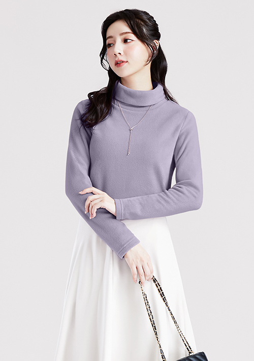 保暖.MIT永續環保材質-Fleece輕量保暖高領上衣