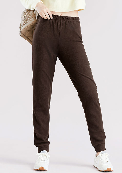 保暖.柔軟.舒適.MIT環保材質-Fleece輕量保暖束口長褲
