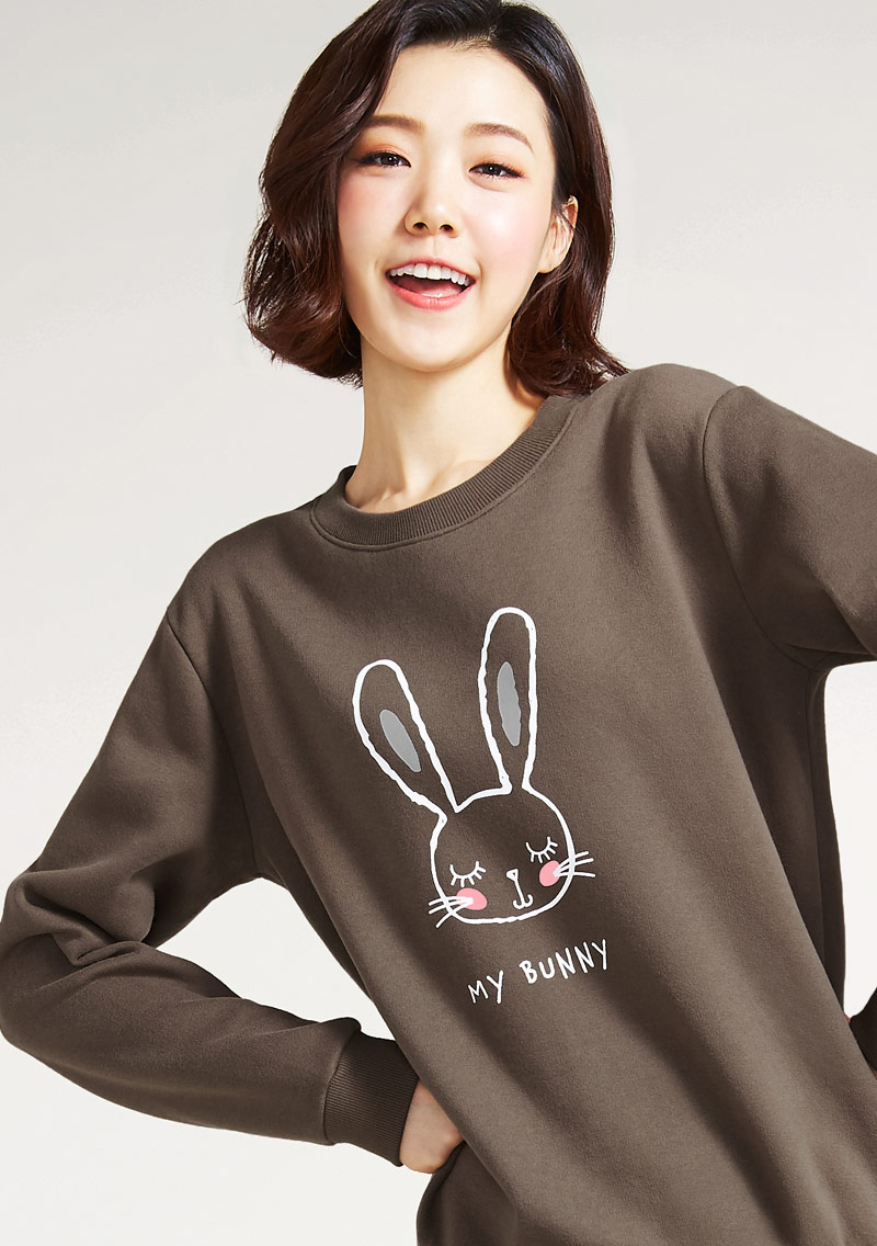 My Bunny印花刷毛T恤