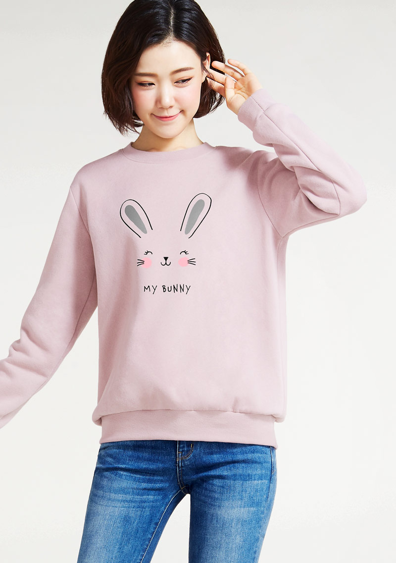 My Bunny印花刷毛T恤