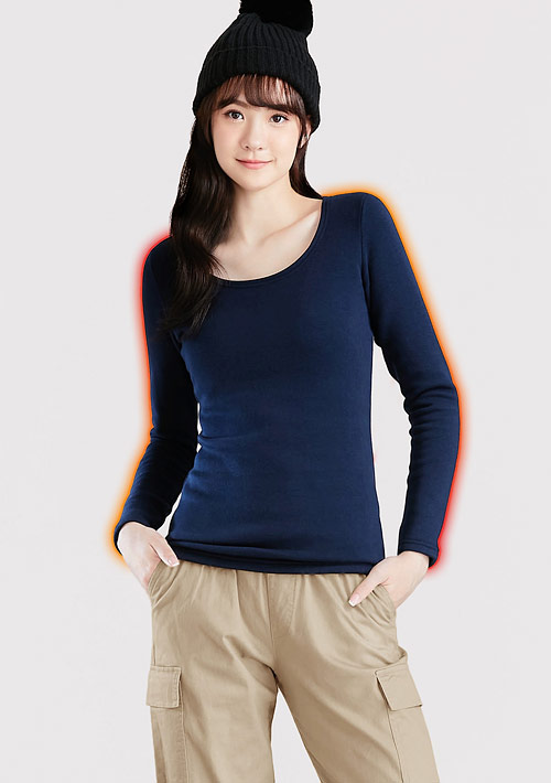 保暖.MIT永續環保材質-圓領保暖衣