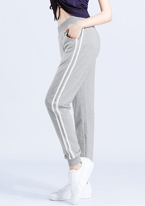 邊條毛圈束口長褲