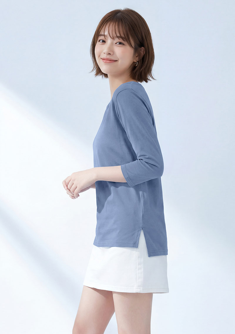 【限時$199】圓領七分袖純棉上衣