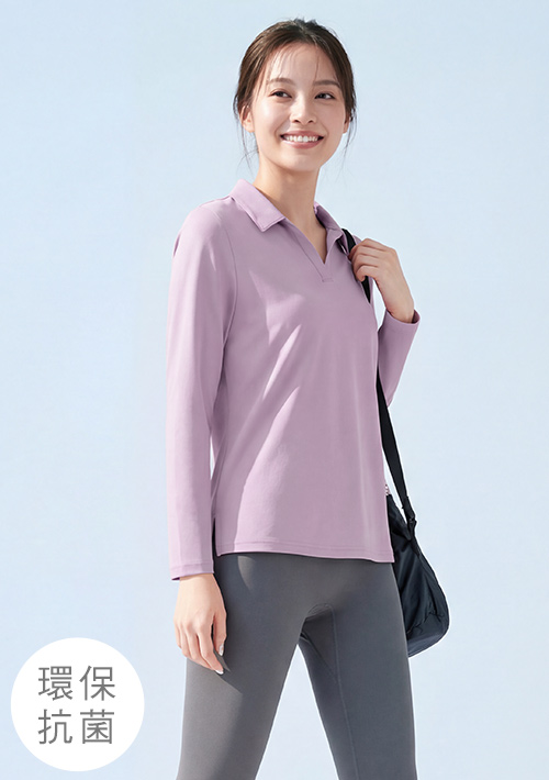 【限時$260】舒適.MIT永續環保材質-抗UV吸排抗菌長袖polo衫