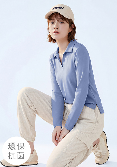 【限時$260】舒適.MIT永續環保材質-抗UV吸排抗菌長袖polo衫