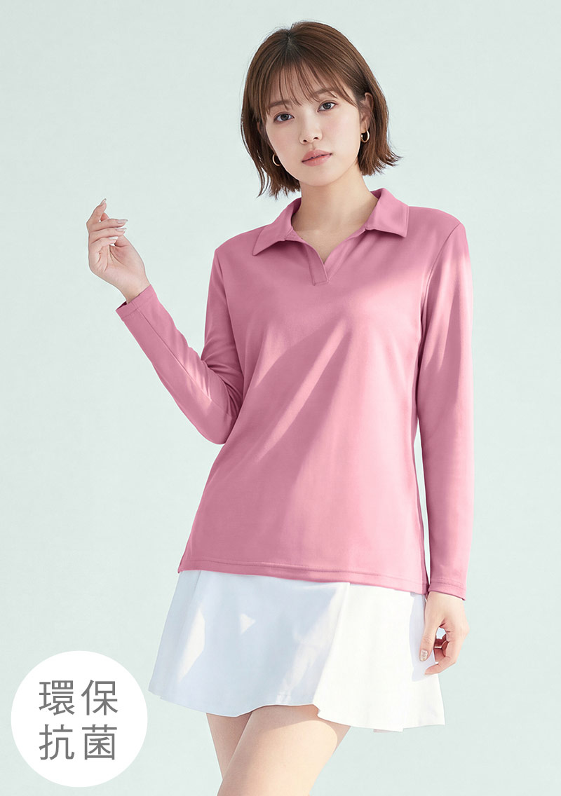 舒適.MIT永續環保材質-抗UV吸排抗菌長袖polo衫