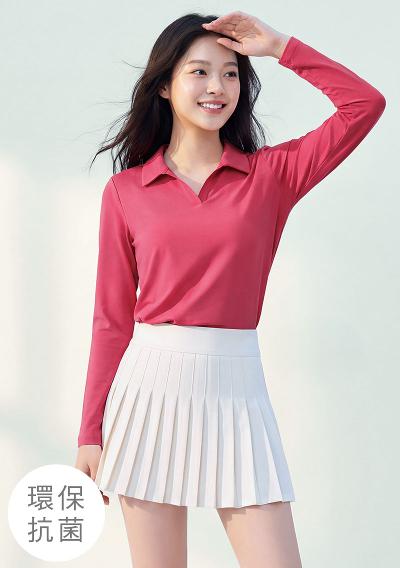 舒適.MIT永續環保材質-抗UV吸排抗菌長袖polo衫