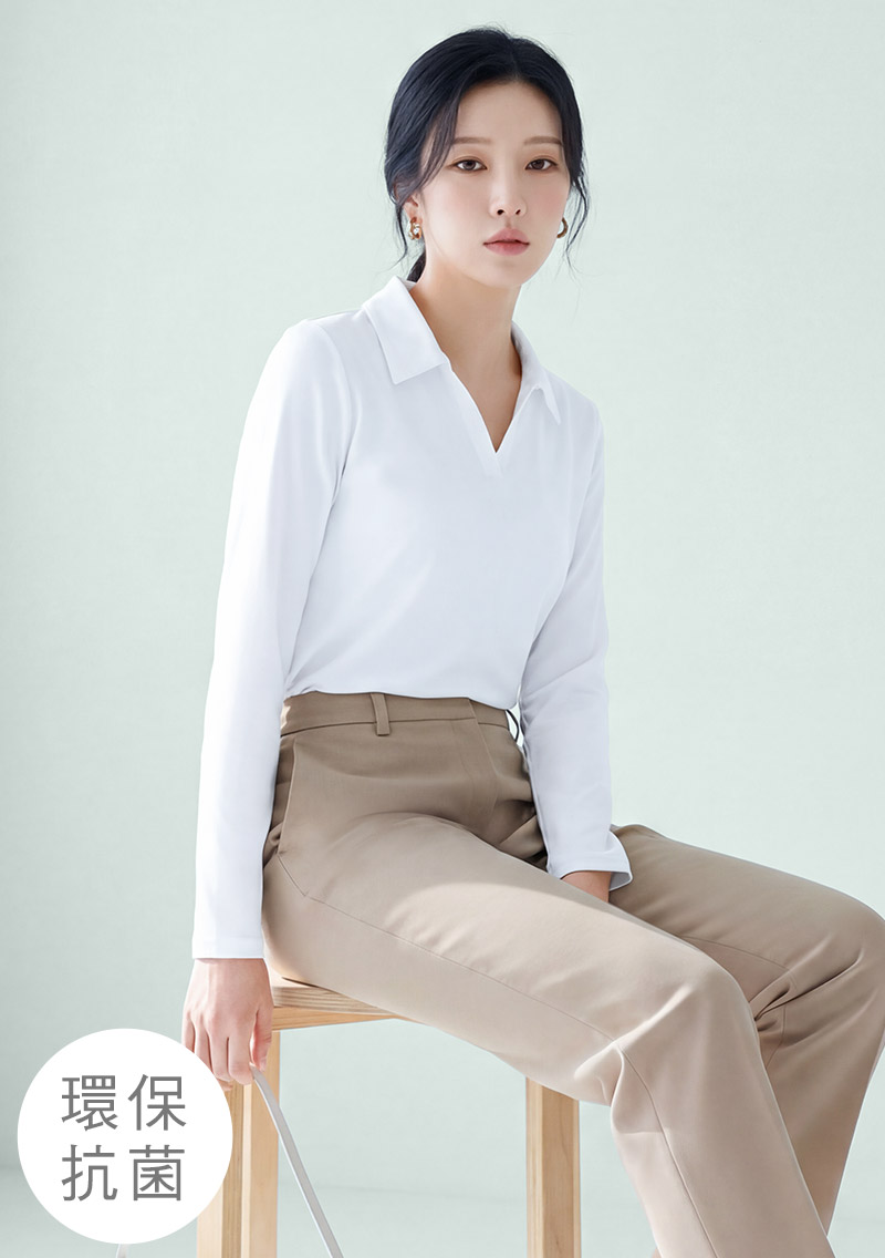 舒適.MIT永續環保材質-抗UV吸排抗菌長袖polo衫