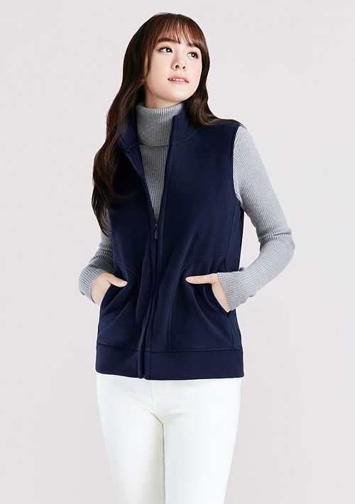 保暖.柔軟.舒適.MIT環保材質-Fleece保暖立領背心
