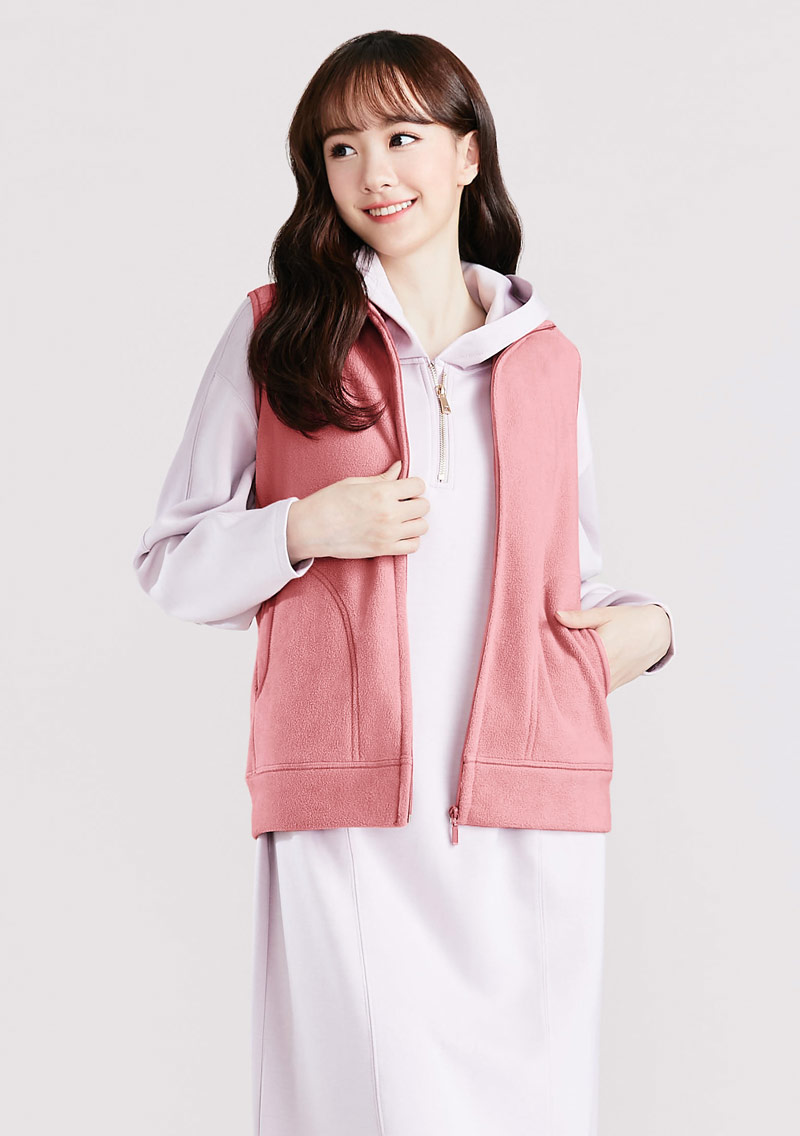 保暖.MIT永續環保材質-Fleece保暖立領背心