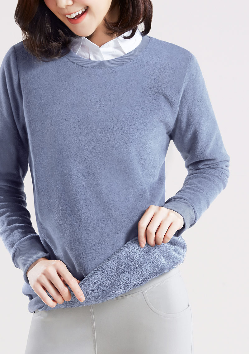保暖.柔軟.舒適.MIT環保材質-Fleece毛絨圓領衫
