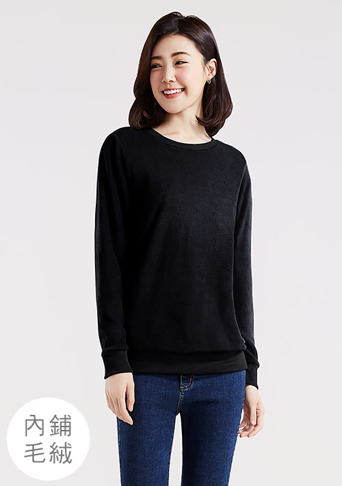 保暖.柔軟.舒適.MIT環保材質-Fleece毛絨圓領衫