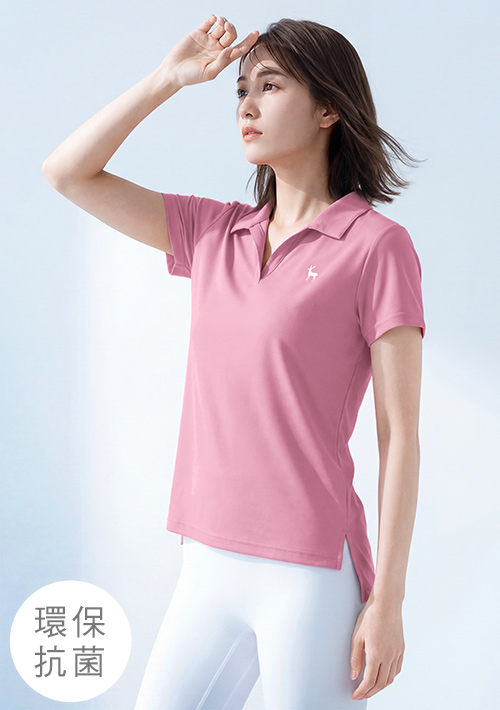 【限時$199】舒適.MIT永續環保材質-抗UV吸排抗菌小鹿印花polo衫