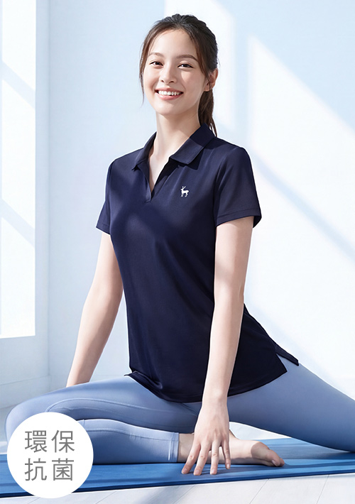 【限時$199】舒適.MIT永續環保材質-抗UV吸排抗菌小鹿印花polo衫
