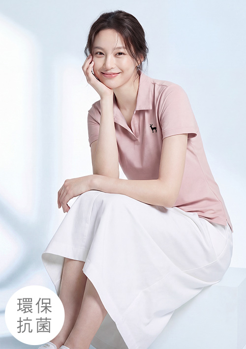 【限時$199】舒適.MIT永續環保材質-抗UV吸排抗菌小鹿印花polo衫