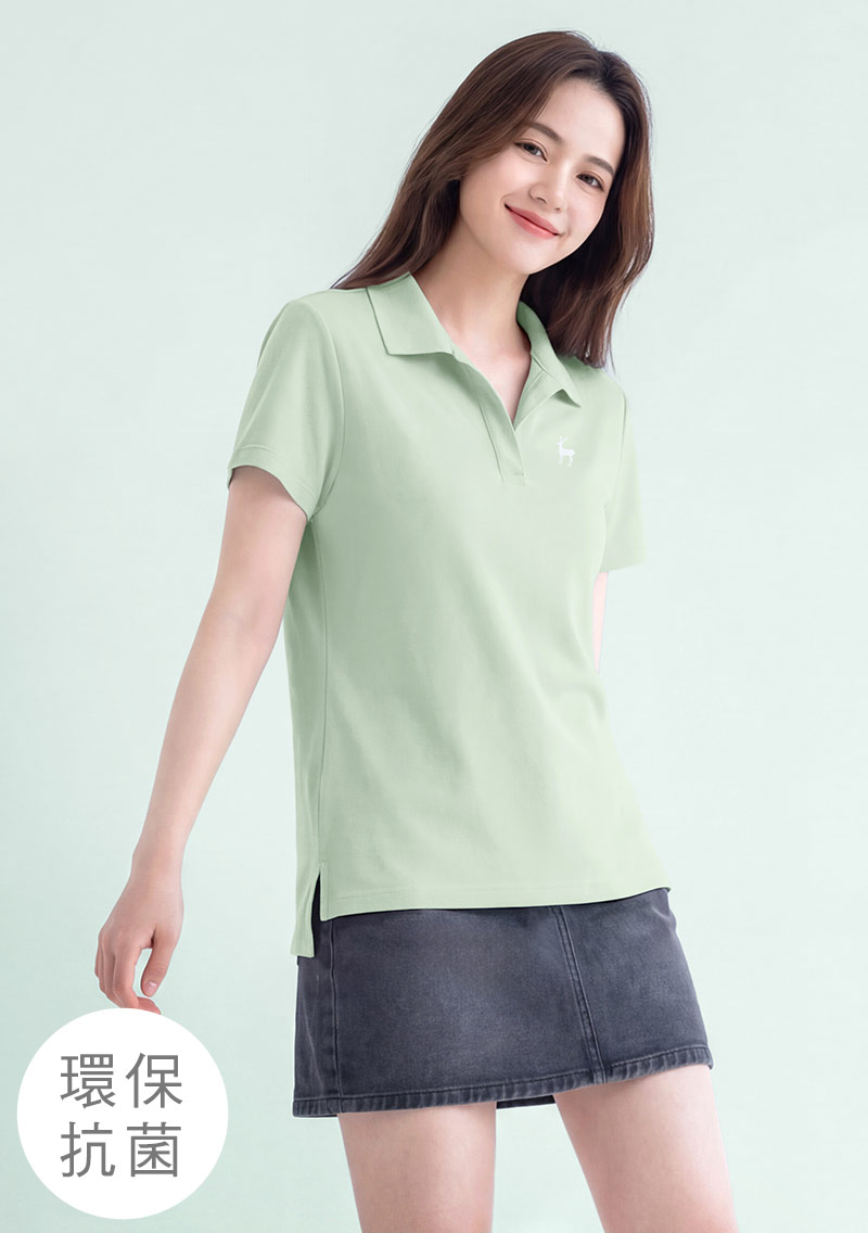 【限時$199】舒適.MIT永續環保材質-抗UV吸排抗菌小鹿印花polo衫