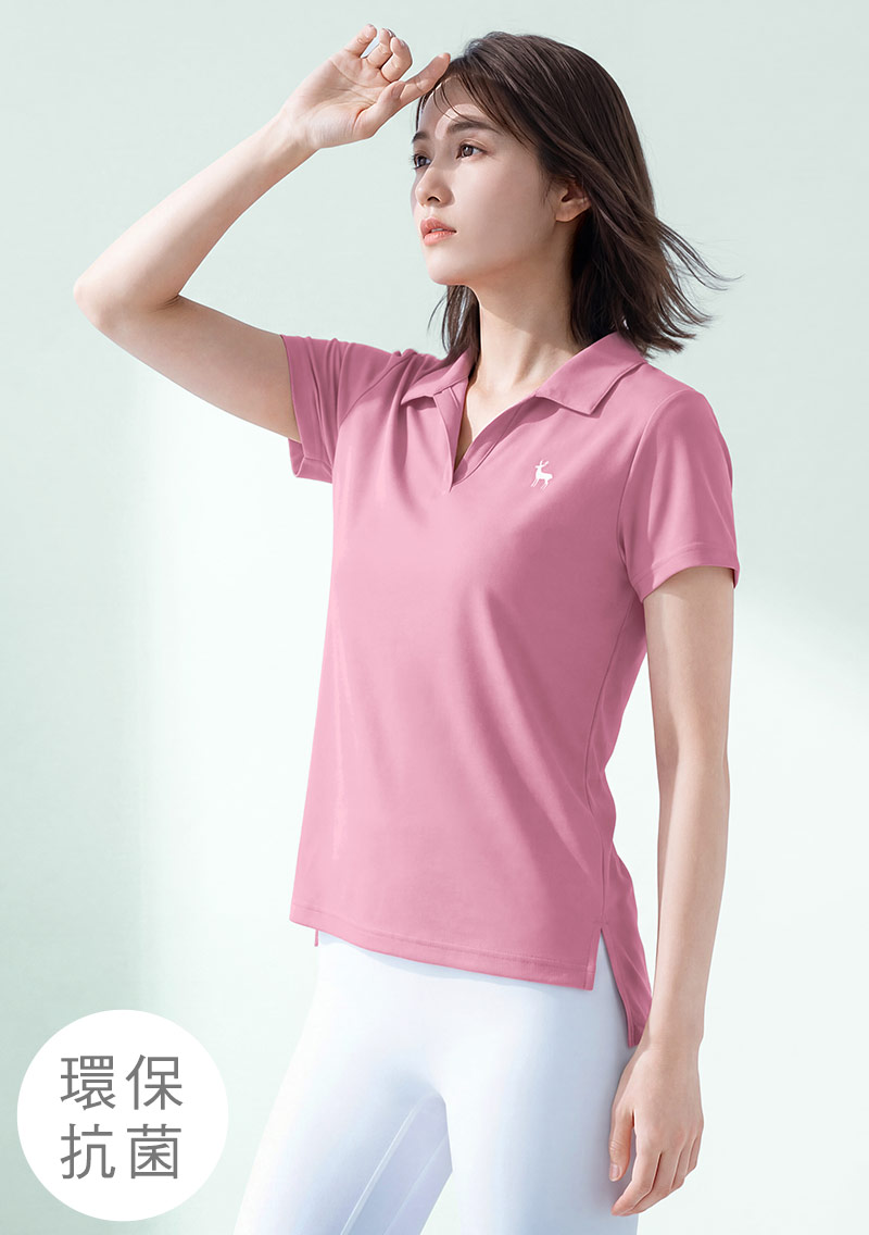 【限時$199】舒適.MIT永續環保材質-抗UV吸排抗菌小鹿印花polo衫