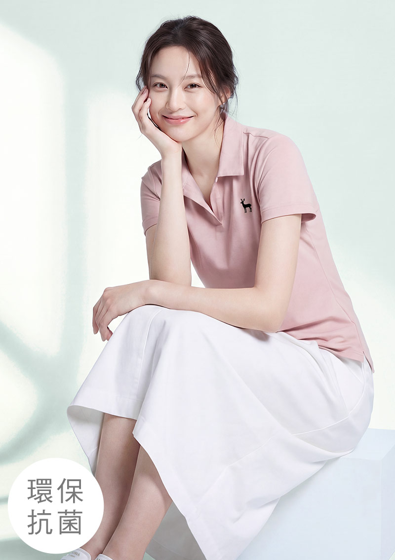 【限時$199】舒適.MIT永續環保材質-抗UV吸排抗菌小鹿印花polo衫