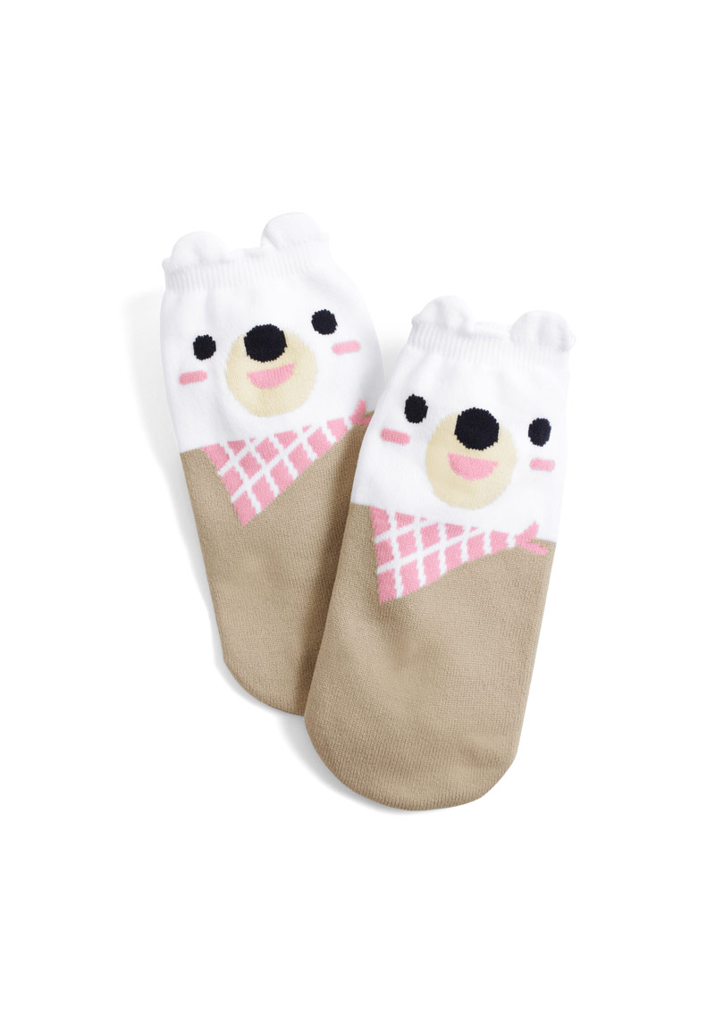 領巾熊熊涼感短襪
