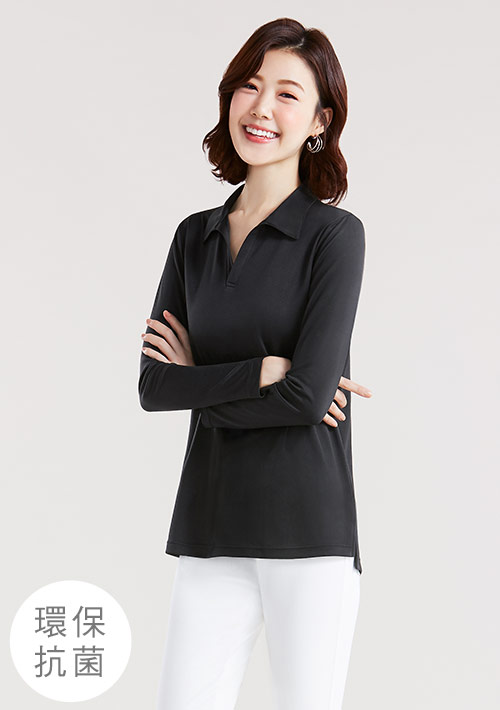 舒適.MIT永續環保材質-抗UV吸排抗菌長袖polo衫