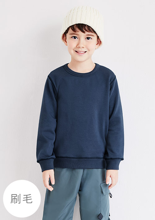 保暖.MIT永續環保材質-圓領刷毛上衣-童裝
