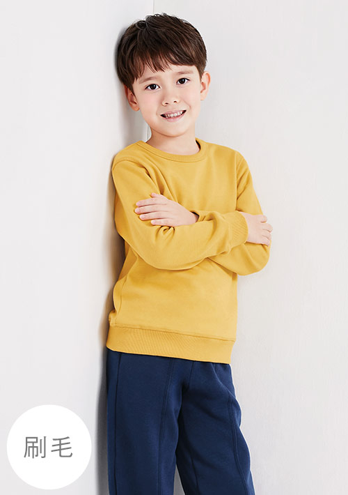 保暖.MIT永續環保材質-圓領刷毛上衣-童裝