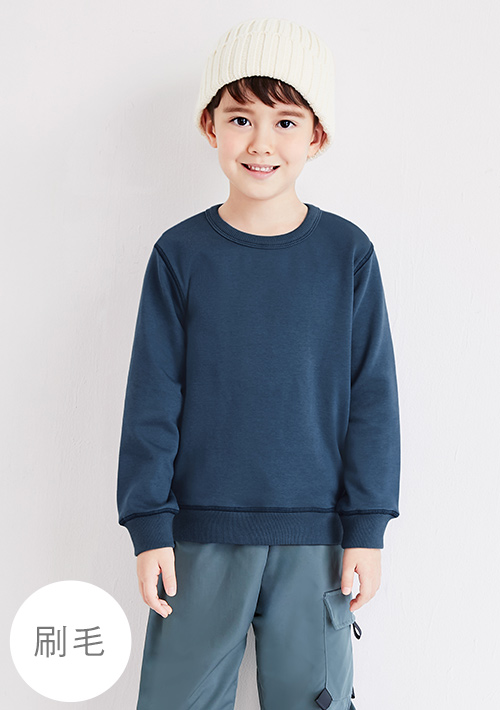 保暖.MIT永續環保材質-圓領刷毛上衣-童裝