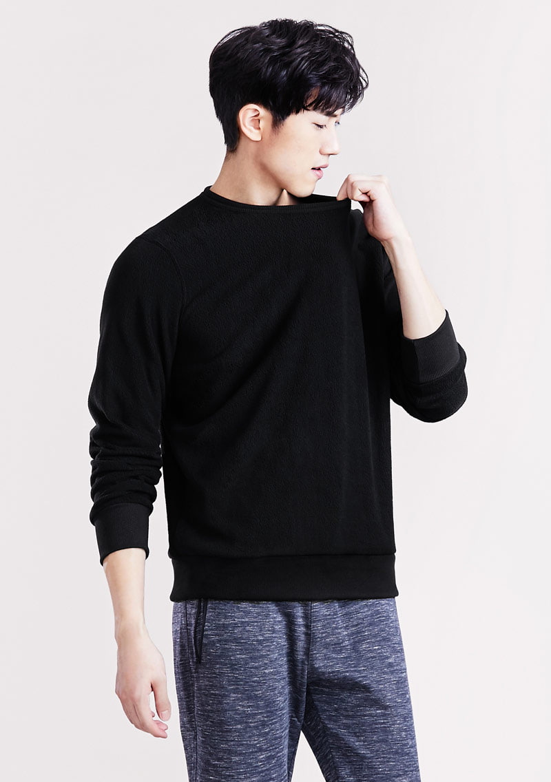 保暖.MIT永續環保材質-Fleece輕量保暖圓領衫-男裝