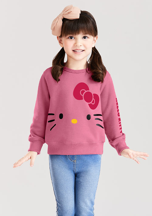Hello Kitty 刷毛印花T恤-01-童裝