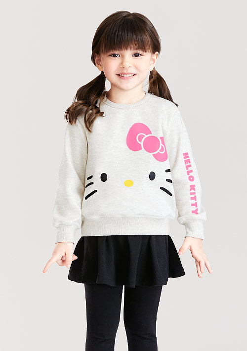 Hello Kitty 刷毛印花T恤-01-童裝