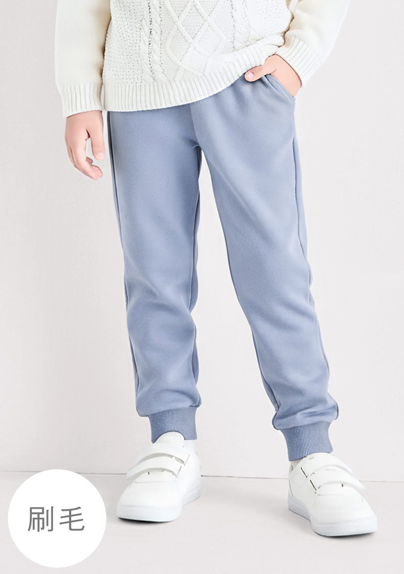 保暖.MIT永續環保材質-刷毛束口褲-童裝
