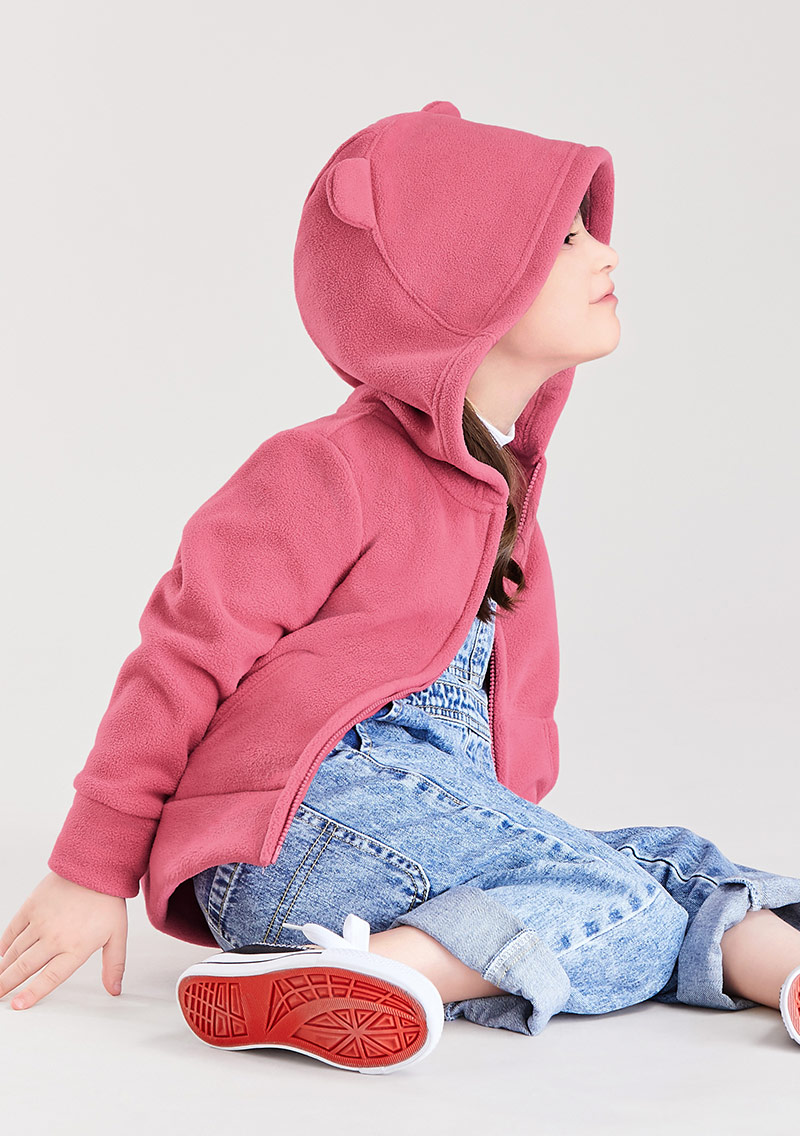 保暖.柔軟.舒適.MIT環保材質-Fleece保暖連帽外套-童裝