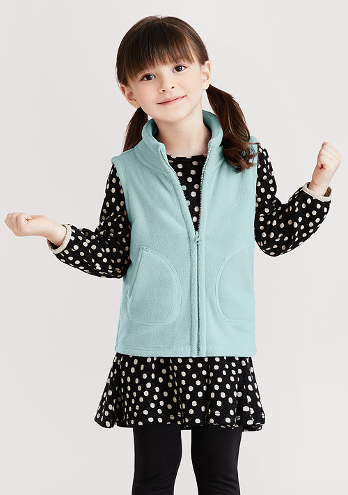 保暖.MIT永續環保材質-Fleece保暖立領背心-童裝