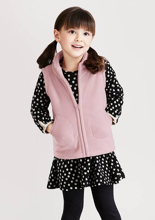 保暖.MIT永續環保材質-Fleece保暖立領背心-童裝