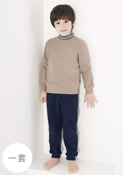 保暖.柔軟.舒適.MIT環保材質-Fleece輕量保暖居家套裝-童裝