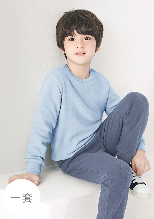 保暖.MIT永續環保材質-Fleece輕量保暖居家套裝-童裝